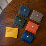 [French calf] <br>mini snap wallet<br>color: dark green