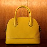 [Shrink leather] <br>round shoulders<br>color: mustard yellow