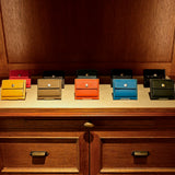 [French calf] <br>mini snap wallet<br>color: dark green