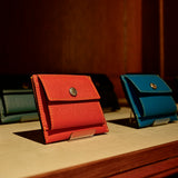 [French calf] <br>mini snap wallet<br>color: dark green