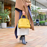 [Shrink leather] <br>round shoulders<br>color: mustard yellow