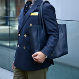 [Shrink leather]<br>tuti tote bag<br>color: navy