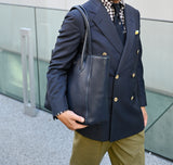 [Shrink leather]<br>tuti tote bag<br>color: navy
