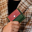 [Yamato] <br>Combi Mini Snap Wallet<br>Color: Tartan Green x Bordeaux