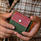 [Yamato] <br>Combi Mini Snap Wallet<br>Color: Tartan Green x Bordeaux