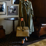 [Shrink leather x croco pattern leather]<br>Voyage L bag<br>color: taupe