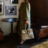 [Shrink leather x croco pattern leather]<br>Voyage L bag<br>color: taupe