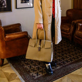 [Shrink leather x croco pattern leather]<br>Voyage L bag<br>color: taupe