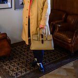 [Shrink leather x croco pattern leather]<br>Voyage M bag<br>color: taupe
