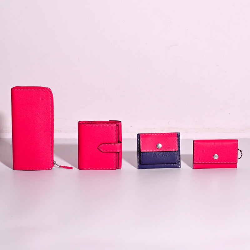 [French calf] <br>Hook -up wallet<br> color: Fuchsha pink