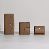 [French calf] <br>flap long wallet<br>color: taupe