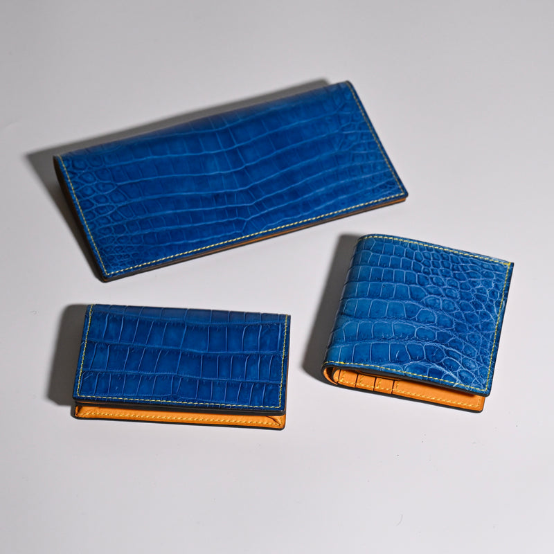 [Ai dyed crocodile] <br>Mini wallet (with coin purse)