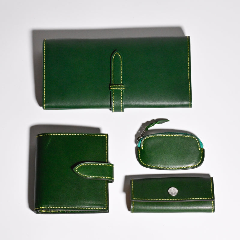 [Yamato] <br>Long wallet with belt<br>Color: Tartan Green x Red<br>[Made to order]