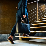 [French calf] <br>Royal M tote bag<br>Color: Navy x Turquoise stitch x Interior red<br>[Scheduled to arrive in early August]