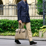 [Shrink leather x croco pattern leather]<br>Voyage L bag<br>color: taupe
