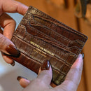 [Croco pattern leather] <br>Mini -snap wallet<br>color: Dark brown