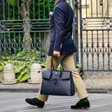 [Shrink leather x croco pattern leather]<br>Voyage L bag<br>color: navy