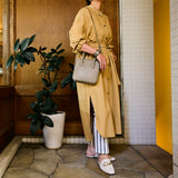 [Shrink leather]<br>postman mini shoulder<br>color: taupe