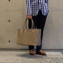 [French calf] <br> Large tote bag <br> Color: Tope <br> [Made to order]
