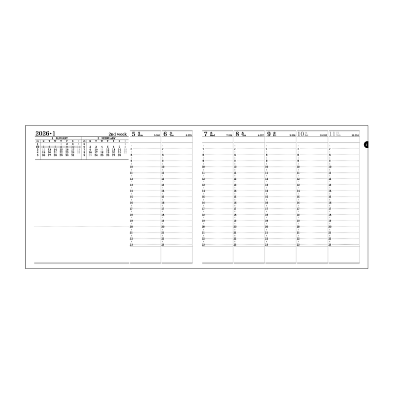 [Direct]16×19.2サイズ手帳リフィル 2026年