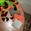 [French calf] <br>Half L zip wallet<br>color: Ice gray