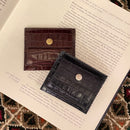 [クロコパターンレザー] <br>ミニスナップウォレット<br>color：ネイビー