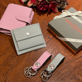 [French calf] <br>keychain<br>color: mauve pink