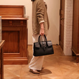 [Shrink leather x croco pattern leather]<br>Voyage M bag<br>color: black<br>[Scheduled to arrive in early August]
