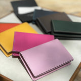 [French calf] <br>Thread gusset card case<br>color: yellow