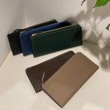[French calf] <br>L zip long wallet<br>color: dark green