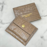 [Croc pattern leather] <br>mini snap wallet<br>color: taupe