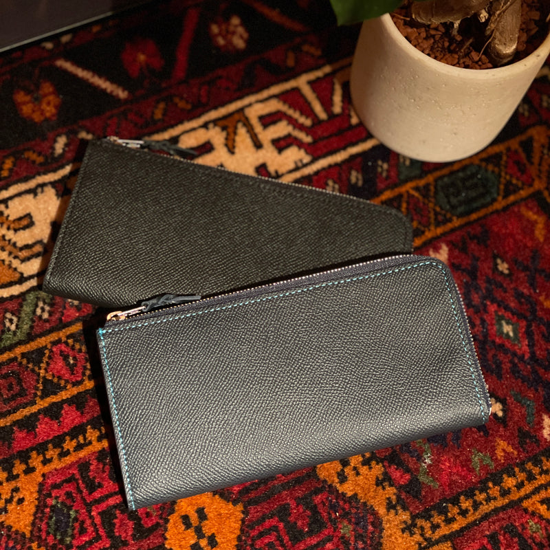 [French calf] <br>L Zip long wallet<br>color: Black