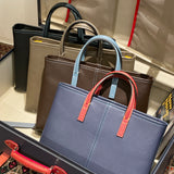 [French calf] <br>Bercy tote bag<br>color: ink blue x red<br>[Made to order]