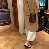 [Croc pattern]<br>Box sacoche L<br>color: dark brown