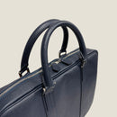 [フレンチカーフ] <br>ブリーフケース<br>color：ネイビー<br>【１０月上旬入荷予定】