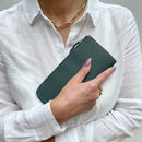 [French calf] <br>L Zip long wallet<br>Color: Dark green