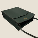 [フレンチカーフ]<br>ボックスサコッシュL<br>color：ダークグリーン