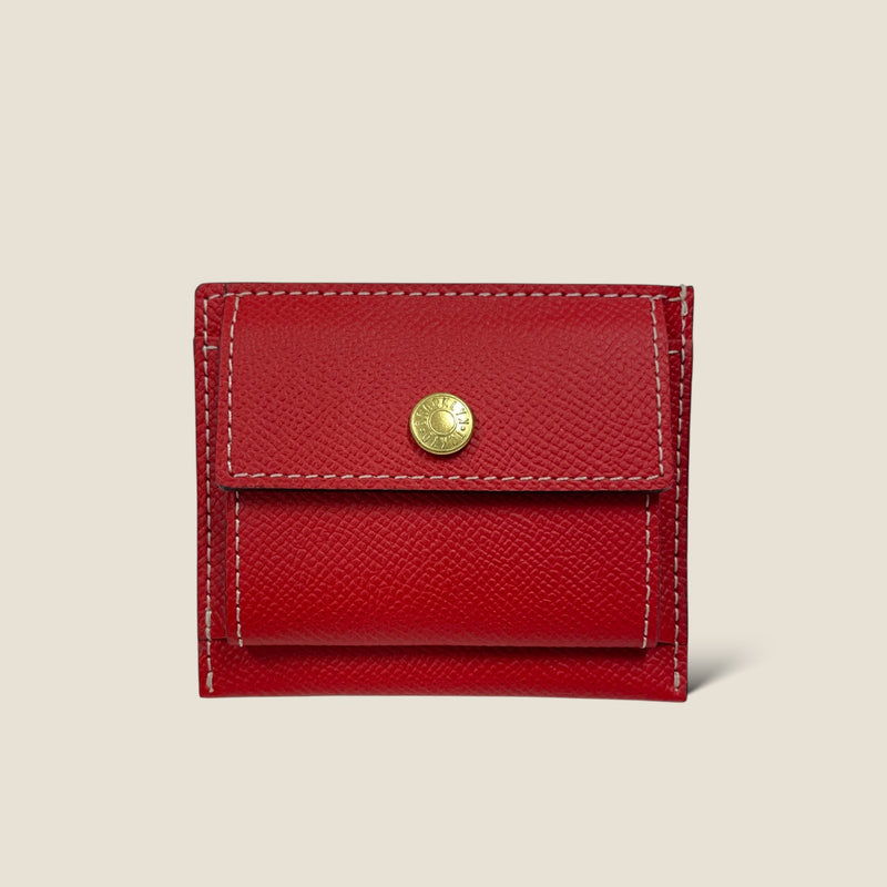 [French calf] <br>Mini -snap wallet<br>color: Red