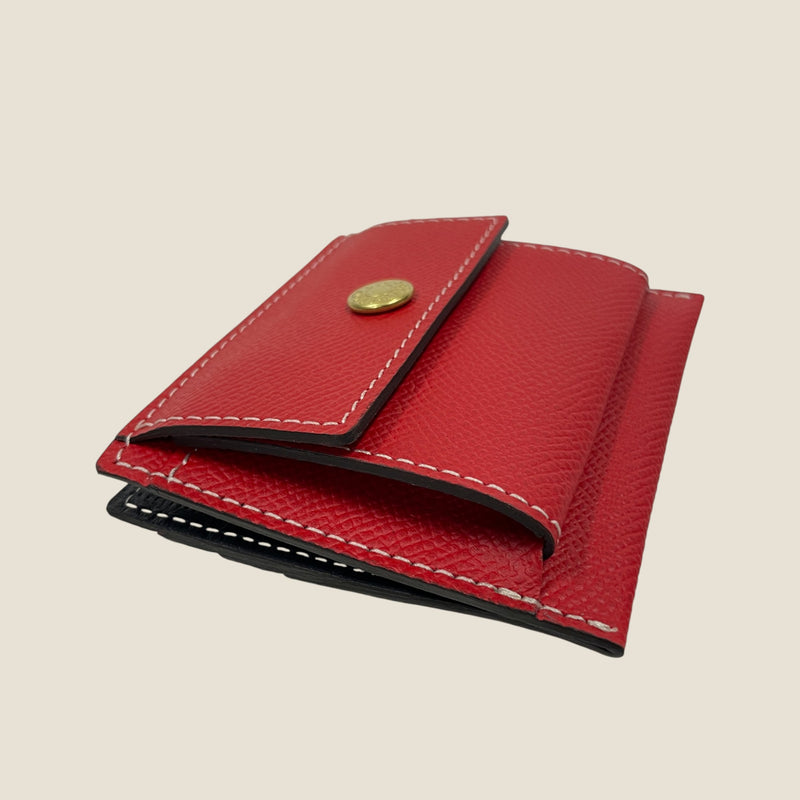 [French calf] <br>Mini -snap wallet<br>color: Red