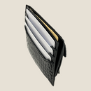 [Color crocodile] <br>Mini -snap wallet <br>color: Black<br>【Build-to-order manufacturing】