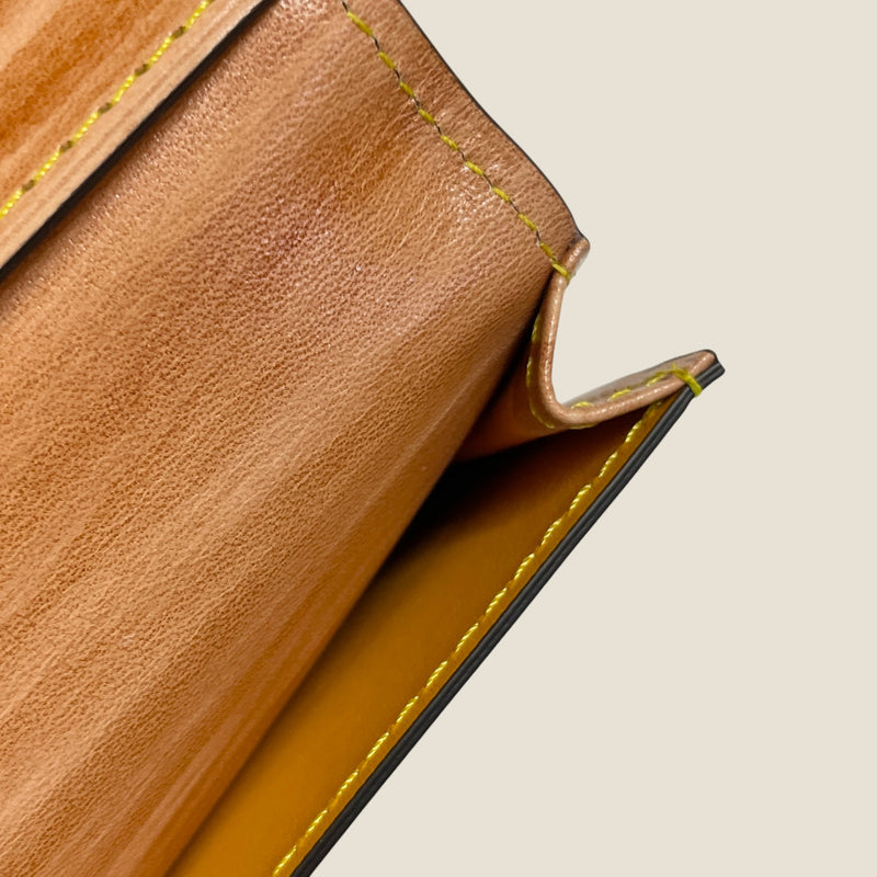 [柿渋染め] <br>通しマチカードケース