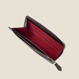 [Croc pattern] <br>L zip long wallet<br>color: dark brown