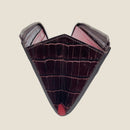 [クロコパターン] <br>Lジップロングウォレット<br>color：ダークブラウン