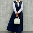 [Shrink leather]<br>Postman mini shoulder<br>color: White