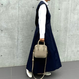 [Shrink leather]<br>postman mini shoulder<br>color: taupe