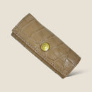 [クロコパターンレザー] <br>三連キーケース<br>color：トープ