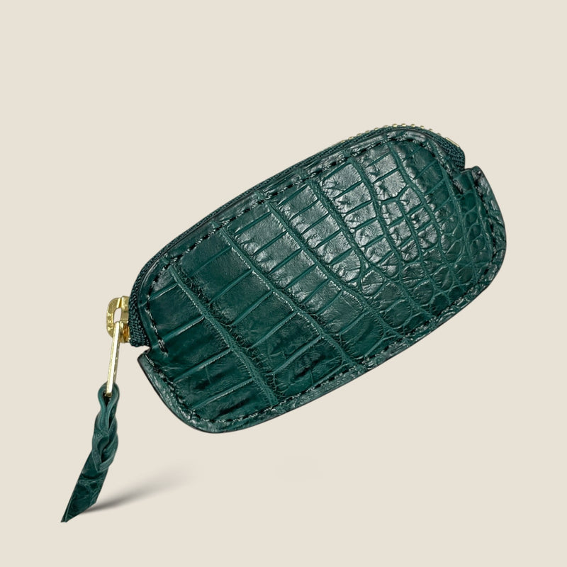 [カラークロコダイル]<br>スマートコインケース<br>color：グリーン