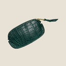 [カラークロコダイル]<br>スマートコインケース<br>color：グリーン