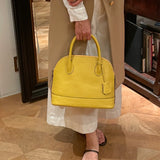 [Shrink leather] <br>round shoulders<br>color: mustard yellow