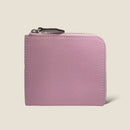 [フレンチカーフ] <br>ハーフLジップウォレット<br>color：モーヴピンク